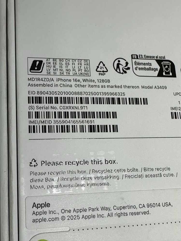 Iphone 16e 128GB White Неразпечатани! Гаранция!