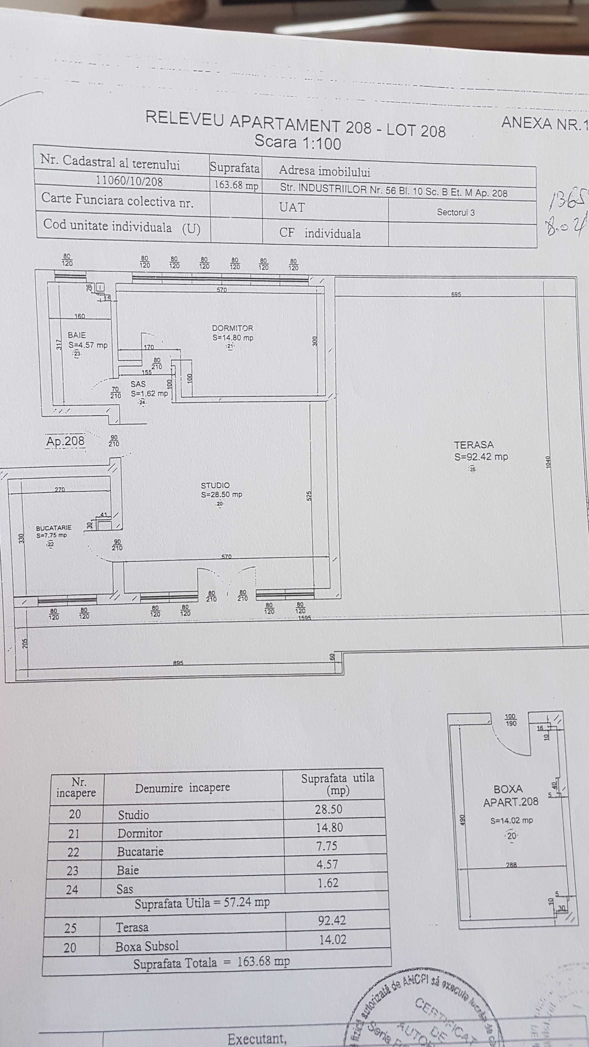 Ap.2 cam. cu terasa, boxa si loc parcare, in complex Linda Residence