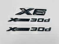 Set embleme compatibile BMW X6 x-drive 30d negru