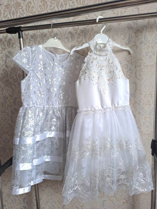 Платье белые можно на костюм снежинки
