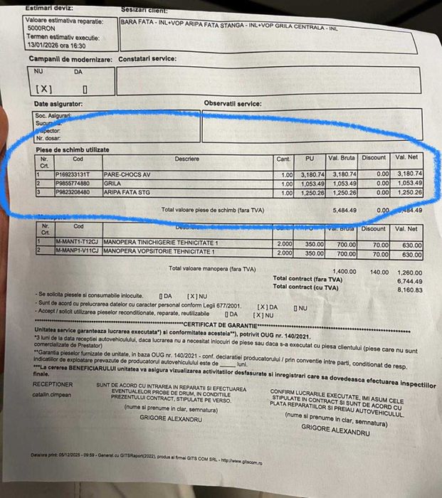 Bara Fata Originala Peugeot 208