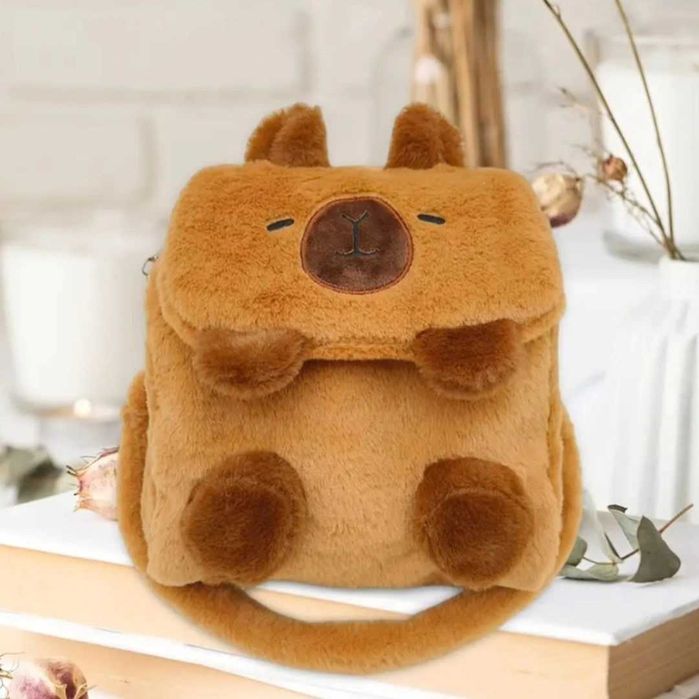 Плюшена раница Капибара, 3D плюшена играчка раница Капибара