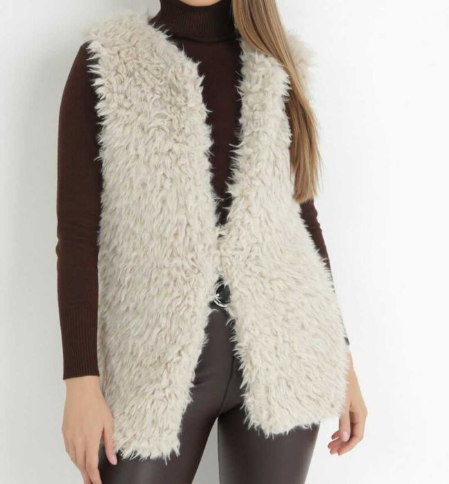 Vestă crem blăniță- mărime universală