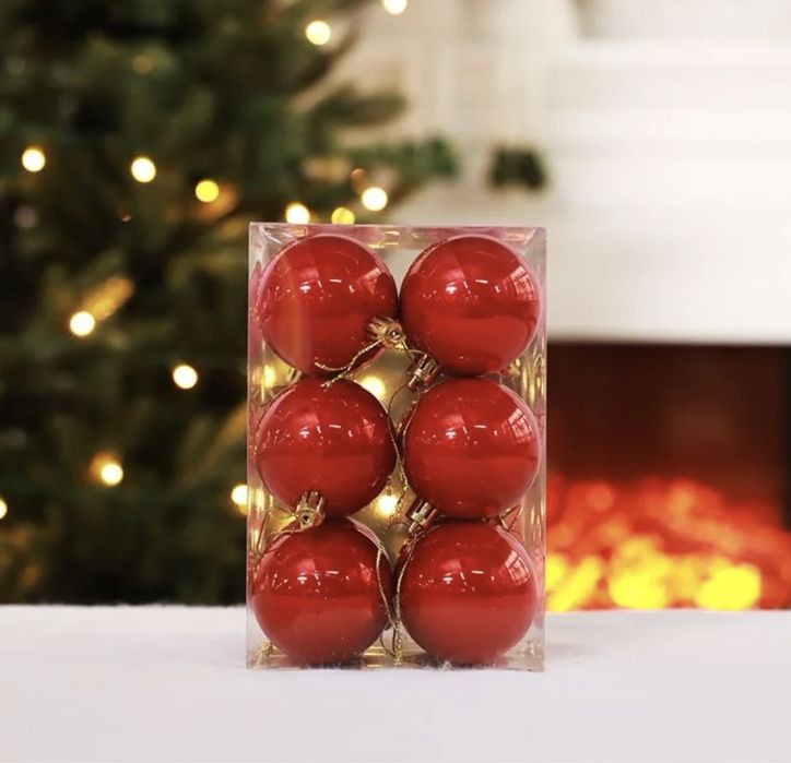 Новогодние шары 8 см глянец — для ёлки и декора.