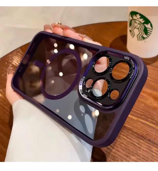 Iphone 14/15/16/17 PLUS PRO MAX Husa Magsafe Spate Fumuriu Protect Ca