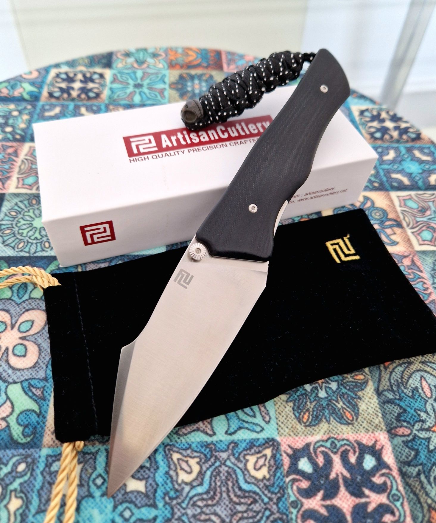 Cuti pliabil EDC Artisan Cutlery Ahab, otel AR-RPM9, nou