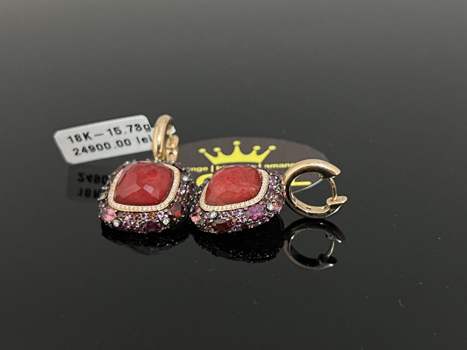 Bijuteria Royal CB : Cercei dama aur 18K  15,73gr Diamante naturale