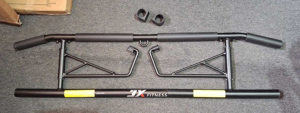 Bara tractiuni JX FITNESS, multifunctionala, 200kg, pliabila, neagra