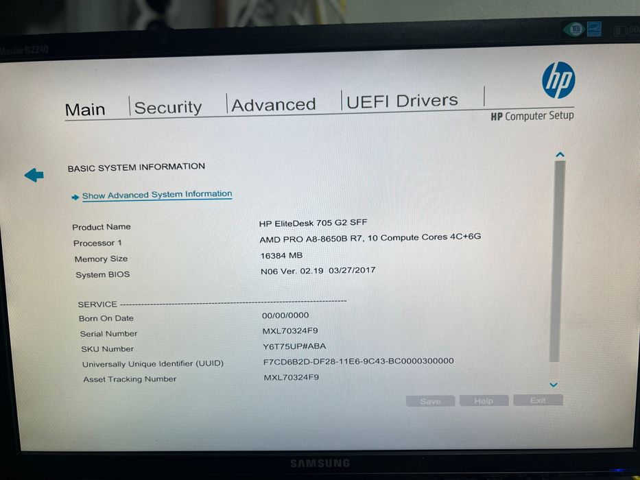 Настолен компютър HP EliteDesk 705 G2