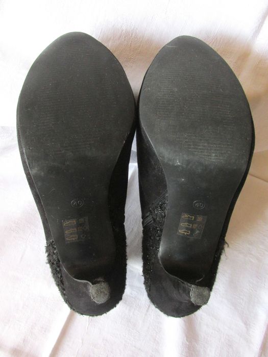 Botine dama NEVER 2 HOT, piele intoarsa culoare neagra, masura 39