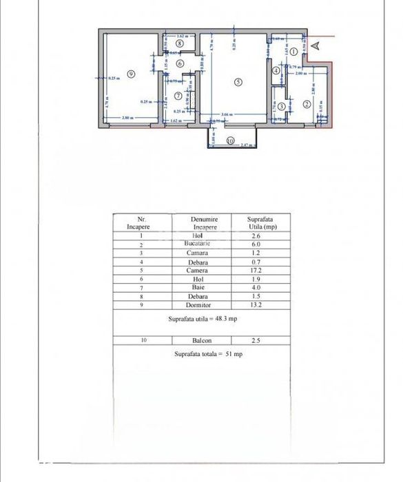 Palas Mall- Podu Ros, apartament 2camere, etajul 2