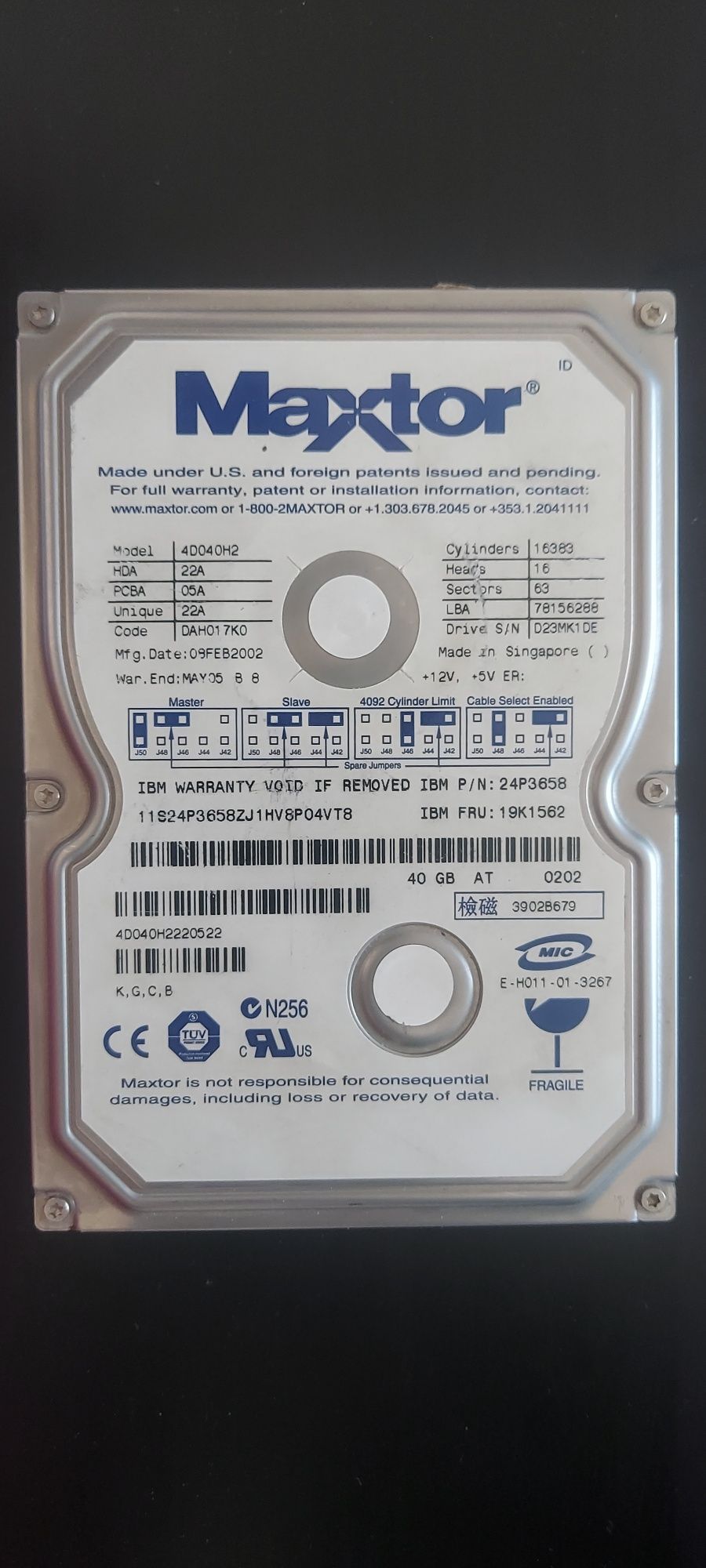 Hdd ide ata maxtor 2 buc