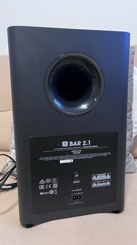 Soundbar JBL BAR 2.1, 300W, Bluetooth, Subwoofer wireless, Черен