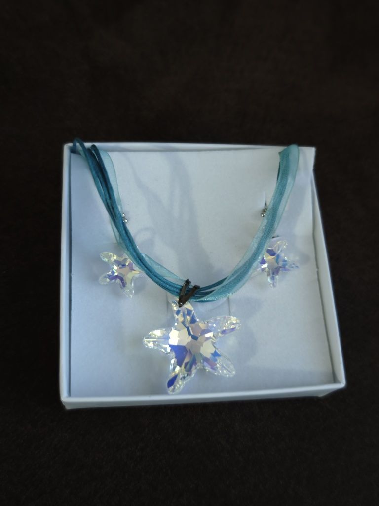 Комплект Swarovski elements  колие и обици морска звезда