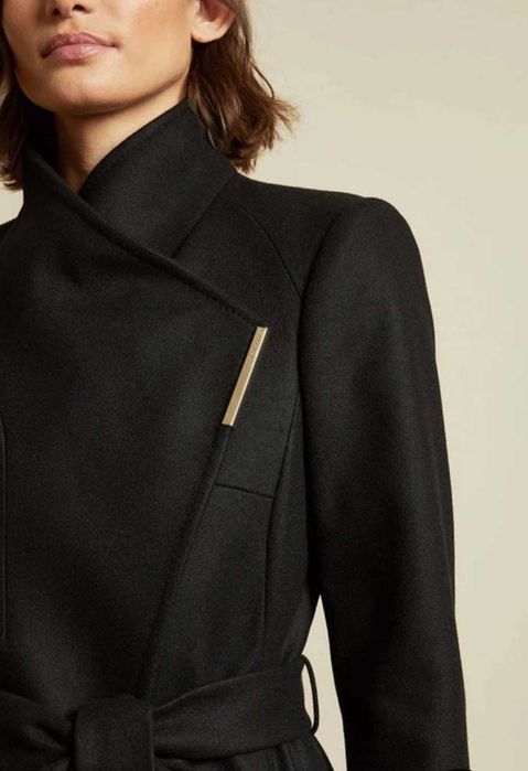 Вълнено Палто "Ted Baker"  Rose Midi Wool Wrap Coat With Shoulder