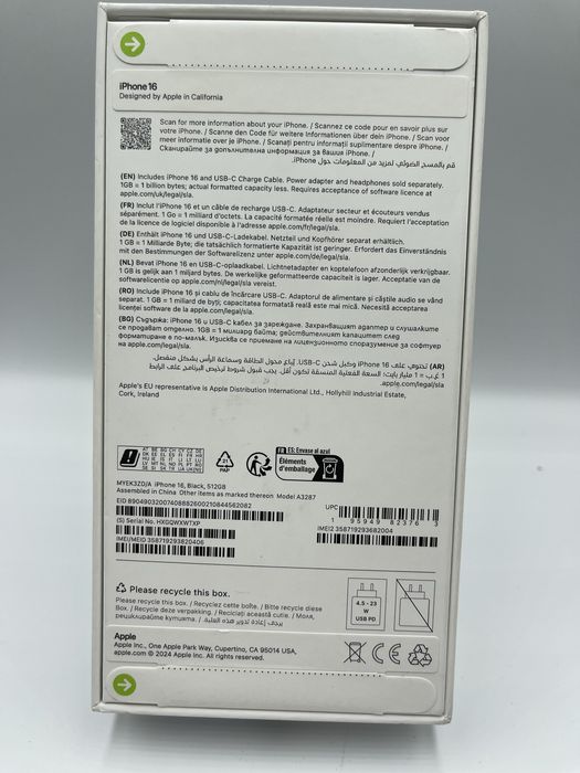 Iphone 16 512Gb/100 % Baterie SIGILAT!! Garntie/Factura #48261