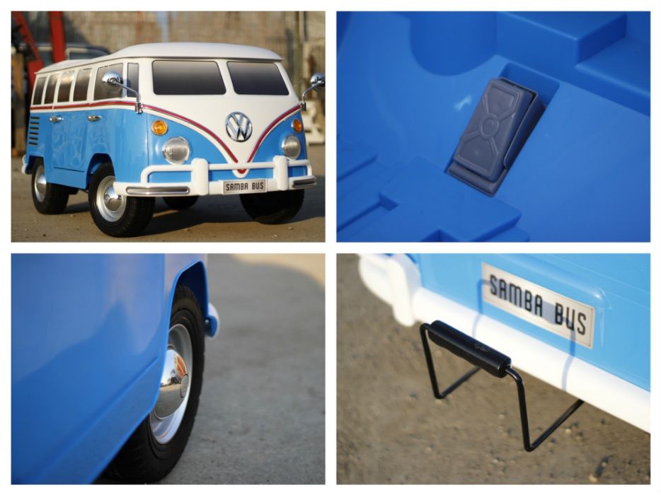Masinuta electrica pentru 2 Copii VW Samba Bus 2x45W #Albastru