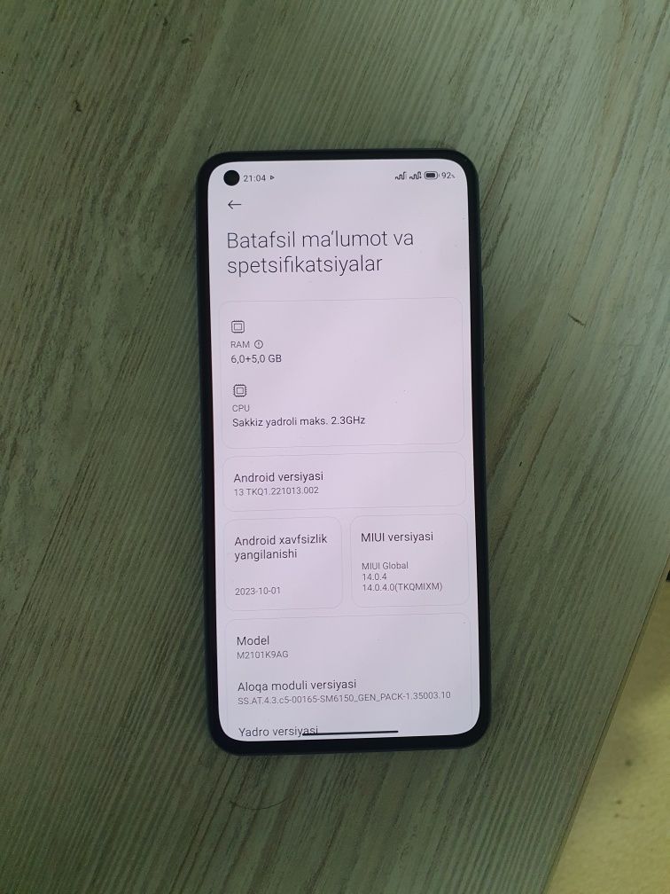 Xiaomi 11 lite 128 tali