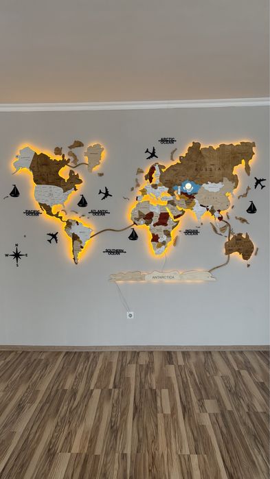 Карта мира с подсветкой