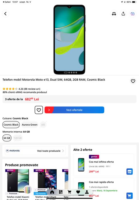De vanzare telefoane Motorola e13 si Honor x6b noi sigilate