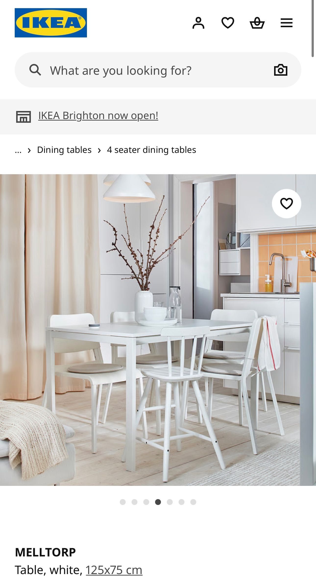 комплект за кухня IKEA: маса, 4 стола и възглавници за седалки