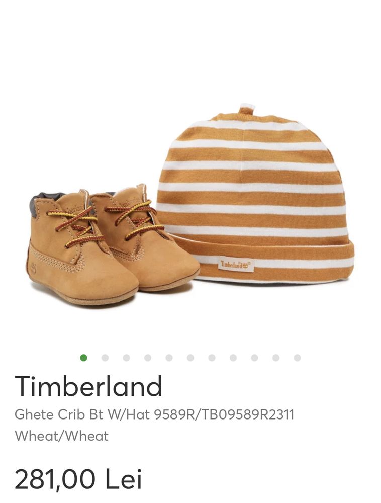 pantofi bebe Timberland 18,5 12cm + caciulita