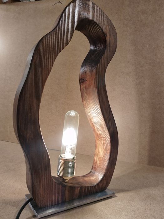 Decoratiune corp iluminat lemn masiv/otel masiv