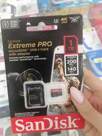Micro флешка SanDisk Extreme Pro 1Tb с переходником на SD.