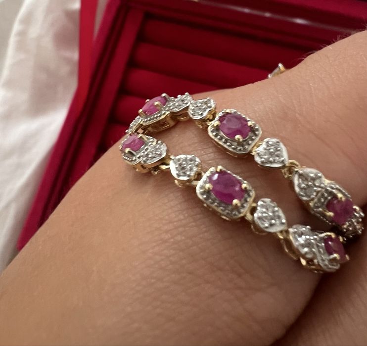 Brățară cu rubin natural