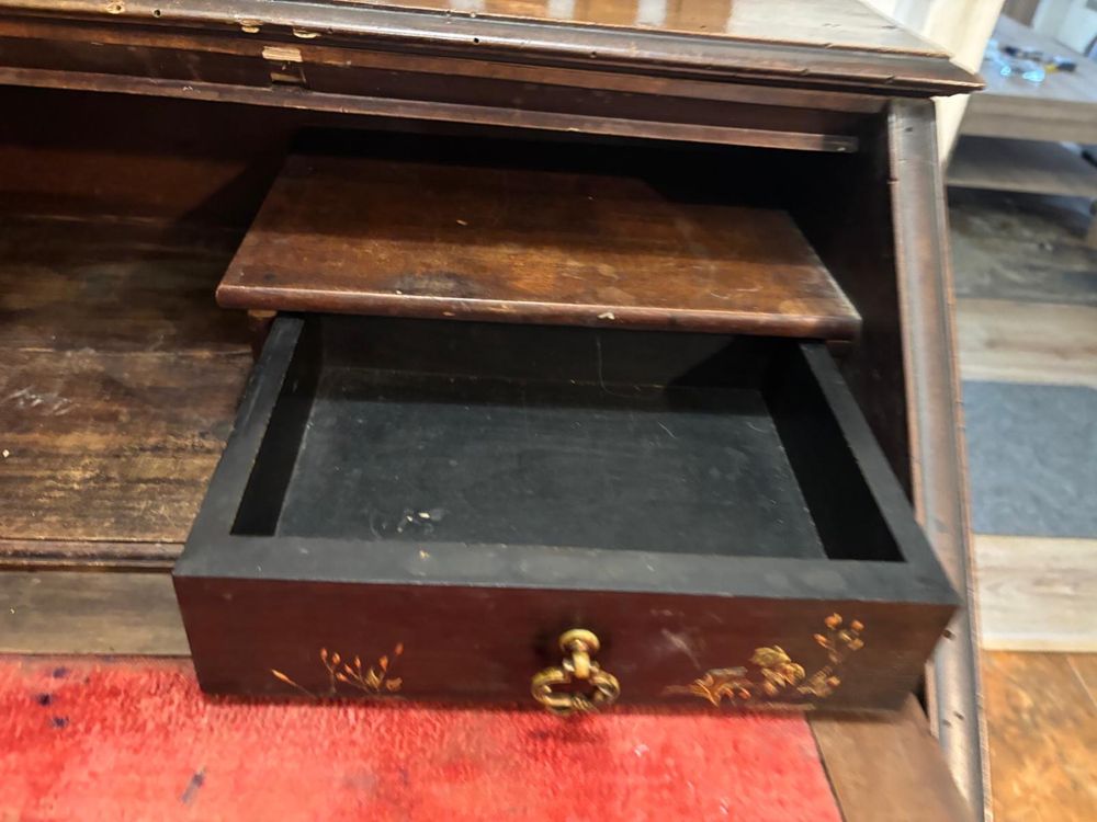 Birou secretaire asiatic lemn, sidef si fildes sec.XX