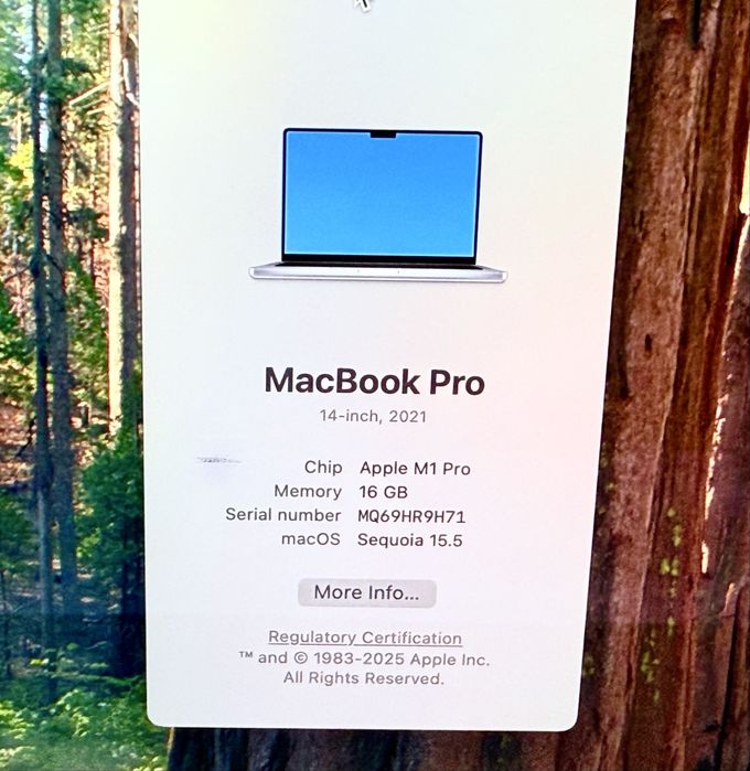 Apple MacBook Pro 14'' 2021 M1 PRO 16RAM 512SSD 100% Батерия! Гаранция