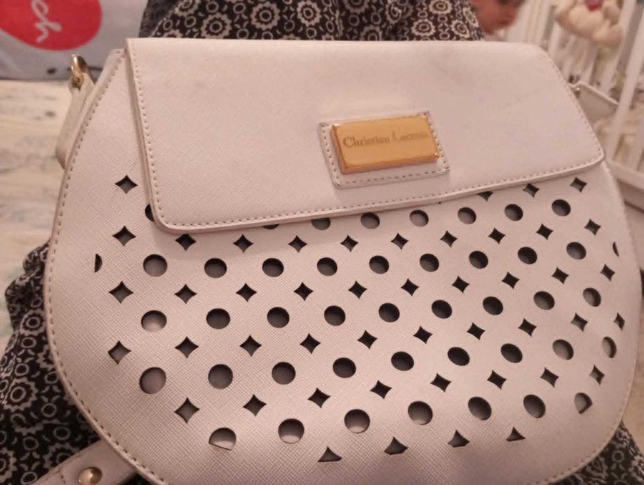 бяла дамска чанта Christian Lacroix