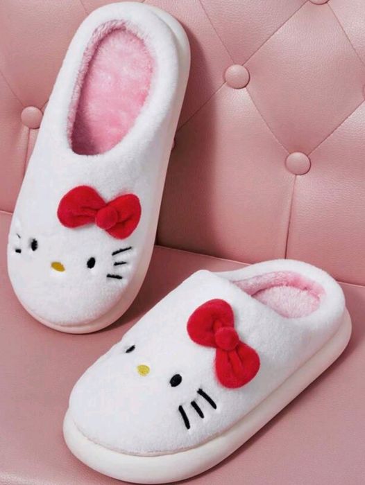 Papuci hello kitty cu fundița papuci de casa noi hello Kitty