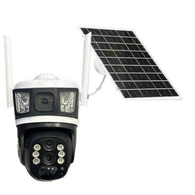 4g Камера за видеонаблюдение соларен панел v380 2 екрана 2 обектива