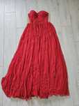 Rochie rosie cu corset fronsat poshlove