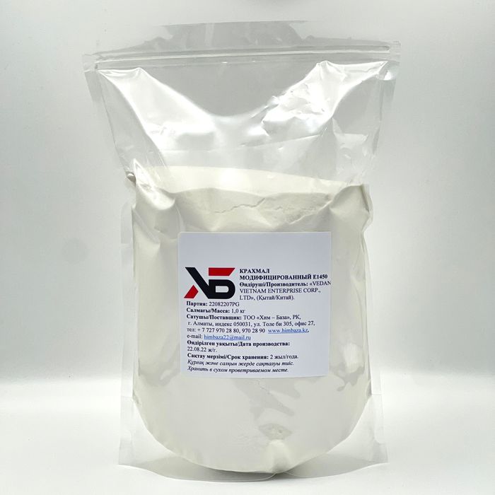 Крахмал E1450, 1 кг — стабилизатор, загуститель, VEDAN (Тайвань)