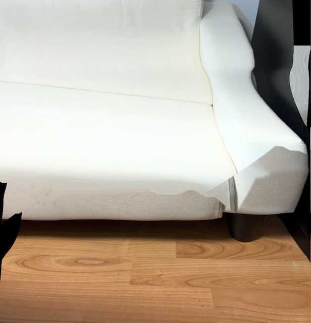 Canapea de 2 locuri, ne-extensibila, cu tapiterie crem material textil