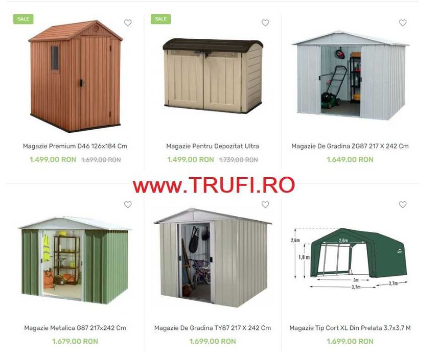Casuta gradina  magazie , Garantie 10 ani,  60 marimi, Livrare curier