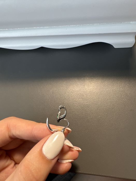 Cercei 14k aur alb smarald