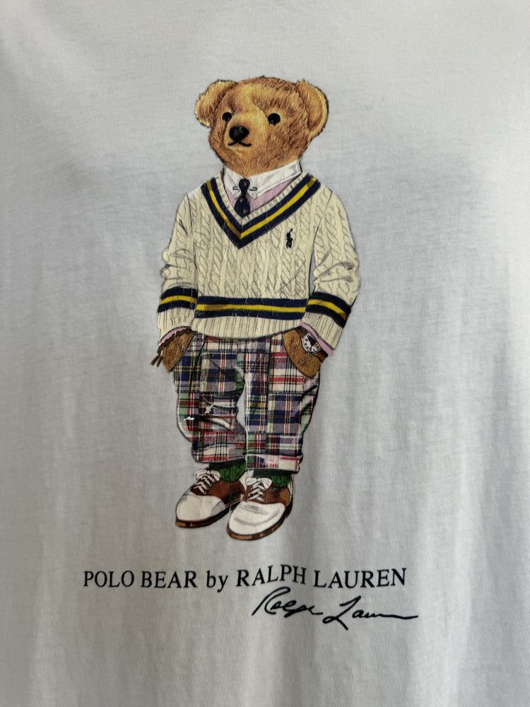 Памучна мъжка бяла тениска Polo Ralph Lauren размер ХЛ
