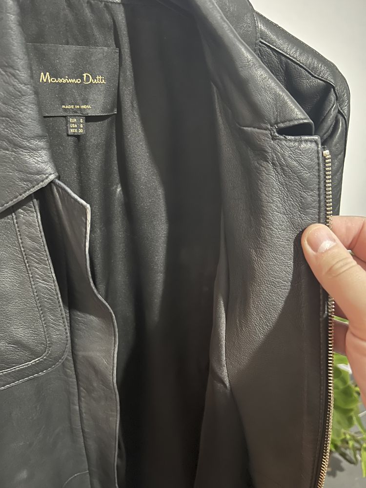 Geaca piele dama Massimo Dutti S