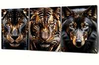 Картини платна Вълк, Тигър и Пантера