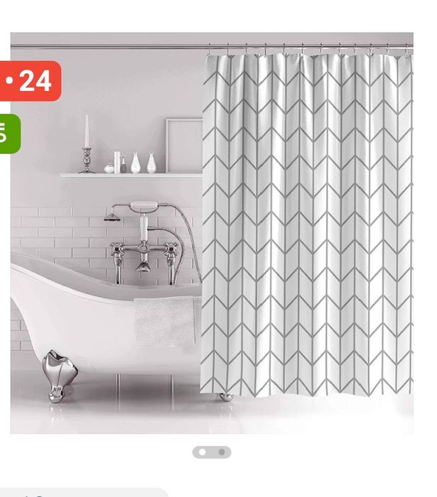 Штора в ванную с крючками