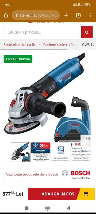 Bosch GNF 35 CA cu aspirator + flex cu adaptor aspirator.