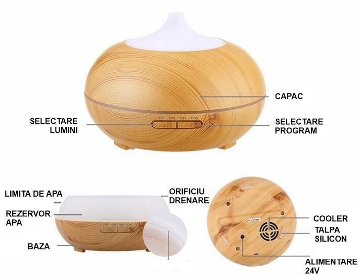Umidificator difuzer difuzor uleiuri aromaterapie cu muzica bluetooth