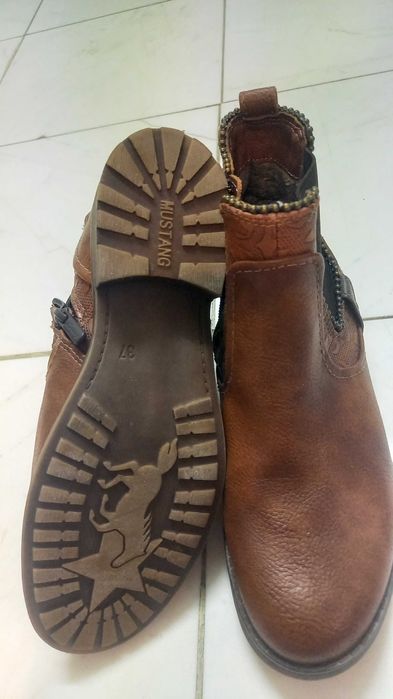 Дамски боти, естествена кожа, Mustang