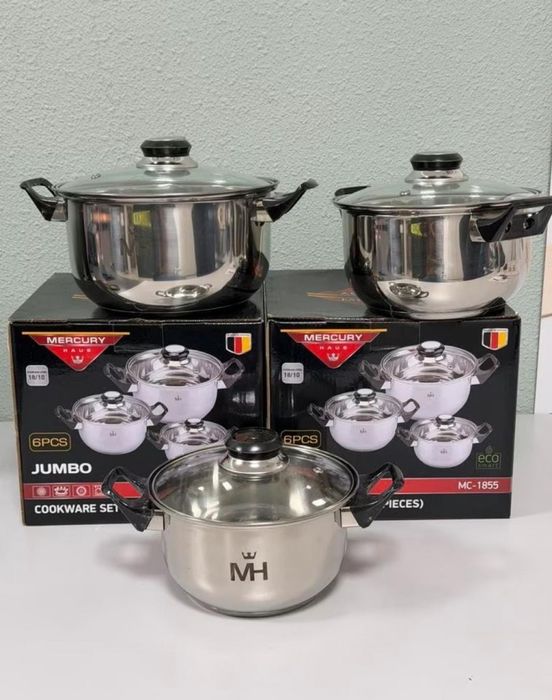 Модел / Код: MC1855;
Комплект: 6 части (3 съда + 3 капака);
Размери и