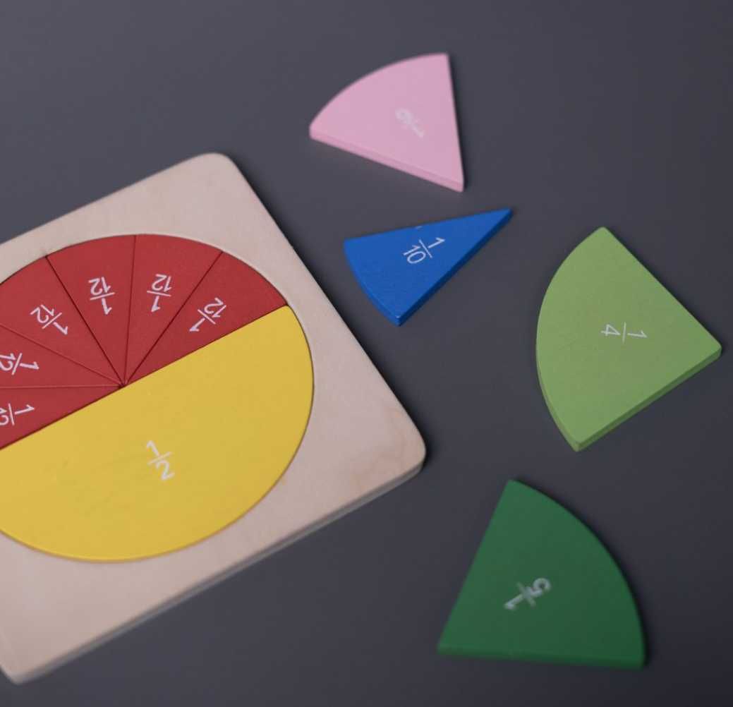 Фракционен диск / Дървена игра геометрия за деления и обучение