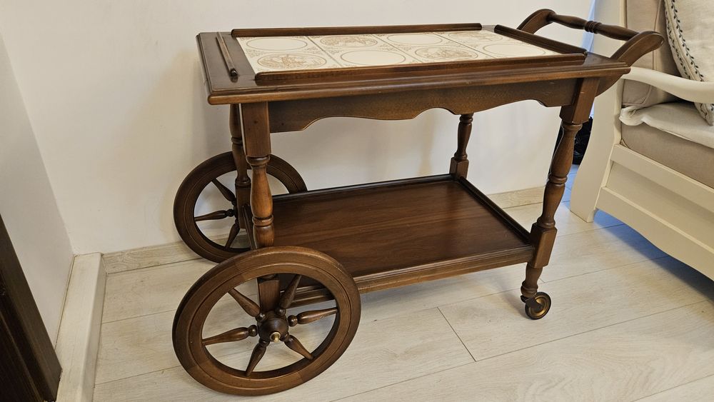 Gheridon măsuță cafea ceai vintage lemn masiv