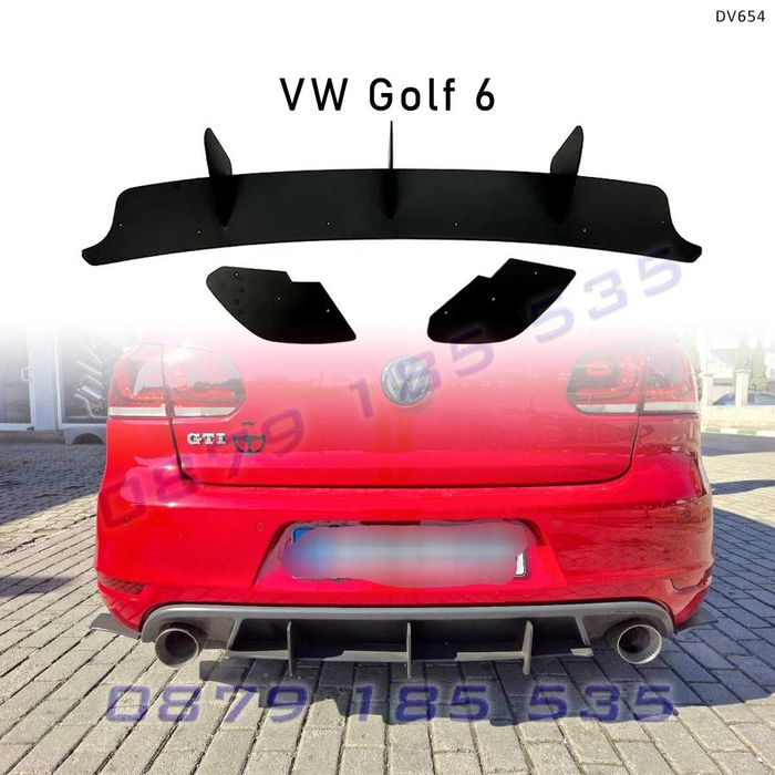 Тунинг заден дифузьор добавка задна броня VW Golf 6 GTI голф 6 гти